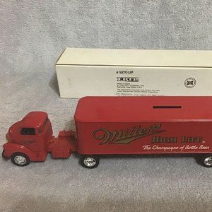 VINTAGE Miller High Life "Girl In The Moon" Semi Trailer Truck ERTL Bank